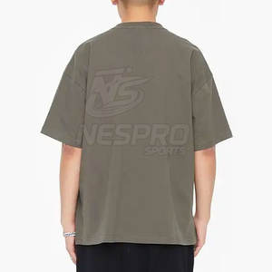 T-shirts à manches courtes en tricot 100% coton pour hommes, couleur unie, imprimé, respirant, écologique, décontracté, coupe ample - Product Image 5