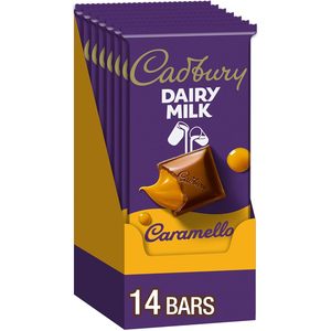 CADBURY DAIRY MILK CARAMELLO Milk Chocolate Candy <b>Bars</b>, 4 oz (14 Count) - Product Image 1