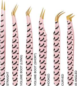 Kit d'extension de cils en acier inoxydable Mega Volume professionnel 6pc pince à épiler pour extensions de cils - Product Image 4