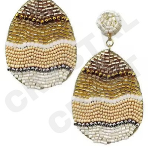 Boucles d'oreilles perlées joyeux anniversaire pour femme couleur orange blanc bleu patriotique pour mariage ou jour commémoratif - Product Image 6