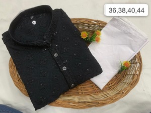 Fête de mariage vêtements décontractés rayonne conception Chakari hommes traditionnel et lourd Kurta avec pyjama meilleure qualité fournisseur prix de gros - Product Image 2