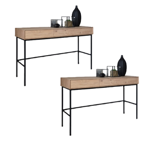Nuevo producto, mesa de oficina de madera de diseño moderno de alta calidad, mesa de oficina Modular con consola de 2 cajones para sala de estar - Product Image 2