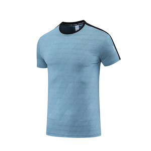 Camiseta para hombre, Camiseta ajustada de secado rápido con cuello redondo, ropa de gimnasio, camisetas tejidas de estilo deportivo con logotipo personalizado para hombre - Product Image 2