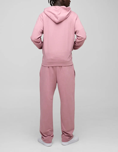Customized Latest Style Solid <b>Pink</b> Stain Less Zipper <b>Tracksuits</b> Heavyweight 100% Organic Cotton Plus Size Men Outdoor Streetwear - Product Image 4