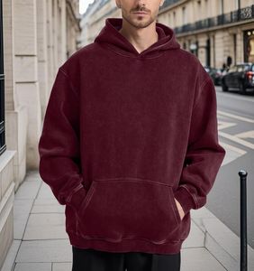 Nouveau Vintage basiques surdimensionné pull à capuche décontracté col rond longue longueur 3XL taille couleur unie tissu tricoté et prix de gros - Product Image 4