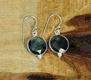 Boucles d'oreilles en argent sterling avec quartz iolite, pierre précieuse facettée, bijoux faits à la main, cadeaux de naissance de décembre, pour femmes - Product Image 5