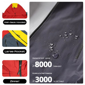 Veste à col montant en toile personnalisée unisexe pour les sports de plein air Coque rigide respirante et coupe-vent pour l'escalade la randonnée Imperméable à l'avant - Product Image 5