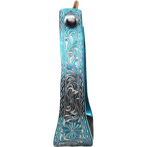 Premium Horse Western Barrel Racer Show Étriers 5 "Étriers en aluminium coudés Gravure profonde Léger Rodeo Performance Équitation - Product Image 3