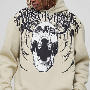 Oversized Custom Print Luxury Pullover Algodón Sudaderas con capucha personalizadas Venta al por mayor Puff Printing Heavyweight Cotton Men's Hoodies - Product Image 4