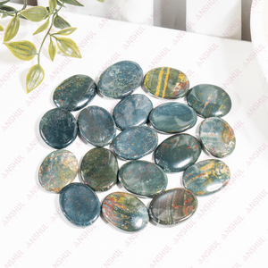 Piedra de Ágata Verde Natural al por Mayor, Forma Ovalada, Piedra de la Preocupación, Cristal Pulido, Piedra para el Pulgar, para Decoración, Meditación, Bolsillo - Product Image 1
