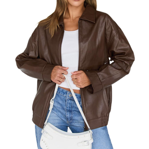 Chaqueta de Cuero de Moda Nueva a la Venta al por Mayor Personalizada a Precio de Fábrica para Mujer, Chaqueta de Invierno con Cierre para Mujer en 2026 - Product Image 5