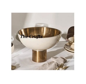 Cuenco y Soporte de Hierro Pulido Color Beige para Servir Aperitivos en la Cocina, Metal de Alta Calidad - Product Image 4