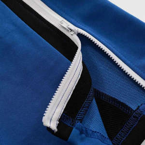 Pantalones de chándal de retazos personalizados de cintura alta para hombre, ropa de calle de tela de felpa acampanada en capas, cintura elástica, contraste de Color en capas - Product Image 5