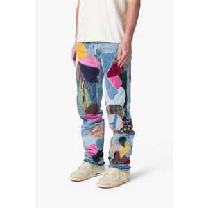 V647 Baggy Patchwork Denim-Bleu/Multi - Product Image 5