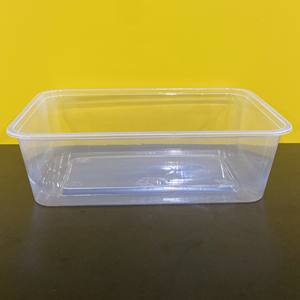 Boîte en plastique jetable de forme rectangle de 550ml avec logo personnalisé à prix réduit d'usine pour aliments/fruits/salades avec couvercle Offre Spéciale transparent - Product Image 3