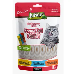 Jungle Lickable Cream Treat For Cat Cream Mix Chicken | Ton | Salmon 14gr Pelagos Pet Supplies