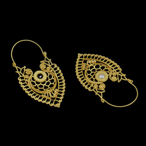 Boucles d'oreilles en laiton plaqué or avec pierre vadrouille Boucles d'oreilles tendance Fabricant Fournisseur Boucles d'oreilles en pierre plaquée or 18 carats - Product Image 4