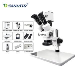 <span class=keywords><strong>Microscope</strong></span> trinoculaire médical stéréo optique SANQTID à hauteur réglable, indice de protection IP55, grossissement 58x, avec caméra 4K et support - Product Image 1