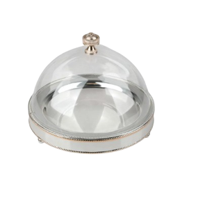 Superior Quality Metal <b>Bowl</b> Silver Glossy <b>Lid</b> Large Selling Dates <b>Bowl</b> Dinner Rounded Tabletop Decor Server <b>Bowl</b> - Product Image 2