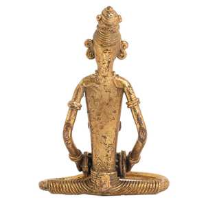 Handmade Indian Brass Antique Tribal Musician Sculptures Figurine Statue <b>Home</b> <b>Decor</b> <b>Gift</b> Items Height :12 cm SNS-1281 - Product Image 4
