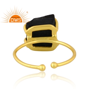 แหวนซ้อนอัญมณีออบซิเดียนสีดำธรรมชาติชุบทองเงินสเตอร์ลิงดีไซน์ล่าสุดจากผู้ผลิตเครื่องประดับชั้นดี - Product Image 4