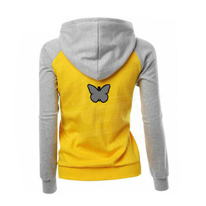 Sweat à capuche à manches longues pour femmes, de couleur jaune et grise, vêtement de Sport de plein air, vente directe d'usine - Product Image 3