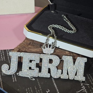 สร้อยคอจี้มงกุฎประดับเพชรโมอิสซาไนต์ VVS ชุบทองคำขาว เงินแท้ 925 สไตล์ฮิปฮอป สำหรับผู้ชาย ราคาประหยัด - Product Image 6