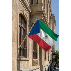 Ensemble de mât de drapeau télescopique pour la Guinée équatoriale, drapeau de jardin mural en aluminium avec drapeaux en polyester à impression numérique pour l'affichage - Product Image 2