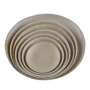 Assiettes jetables en feuilles de palmier rondes biodégradables écologiques pour le service des aliments pour les fêtes, les mariages, les événements et les restaurants - Product Image 5