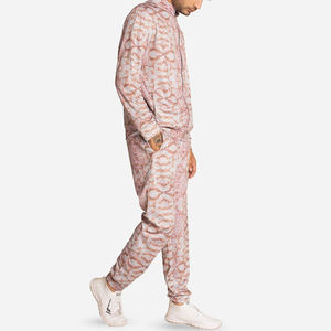 Vente en gros 100% coton survêtement de gymnastique pour hommes personnalisé uni avec motif 3D en relief brodé logo épissure ensembles de couleurs pour l'hiver - Product Image 2