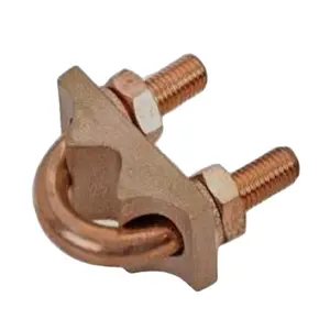 hot selling U-Bolt Rod Clamp (Ub Type) U Clamp Copper Coated Brass Clamp For Earth Grounding