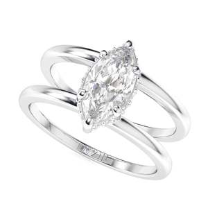 2.00CT Marquise Cut Stone Solitaire Halo Bague de fiançailles pour femme - Product Image 4