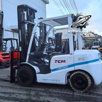 Chariot élévateur diesel d'occasion TCM FD30T3 de 3 tonnes avec hauteur de levage de 6000 mm et déplaceur latéral, en bon état de fonctionnement