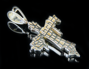 จี้เพชรโมอิสรูปไม้กางเขนสไตล์ฮิปฮอปทำจากเงินสเตอลิง925ที่น่าตื่นตาตื่นใจ - Product Image 3