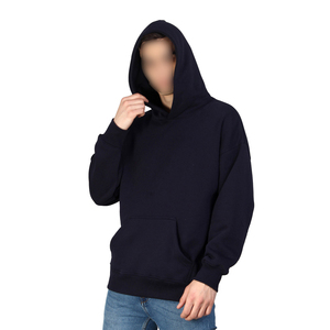 Wholesale 2025 Customizable Navy <b>Blue</b> Comfortable <b>Men's</b> Oversize <b>Hoodie</b> Top Design for Winter - Product Image 3