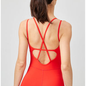 Combinaison sans manches taille haute avec logo personnalisé pour femmes conception de fronde élégante vente en gros de body une pièce d'été à la mode - Product Image 6