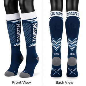 Premium Breathable Cotton Polyester Blend Women Lacrosse <b>Socks</b> Green <b>Black</b> Jacquard Knit Panels Custom Logo Comfort Fit men <b>Sock</b> - Product Image 4