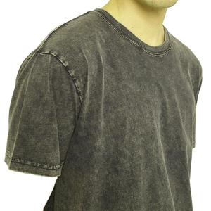 เสื้อยืดคอตตอนทรงโอเวอร์ไซส์สไตล์วินเทจฟอกสีแบบแอซิดวอชสำหรับผู้ชาย จำหน่ายจำนวนมาก - Product Image 3