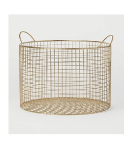 Elegant Design Home Storage Lightweight Rust Proof <b>Square</b> Shape Iron Material Strong Rose Gold Wire Metal Storage <b>Basket</b> - Product Image 6