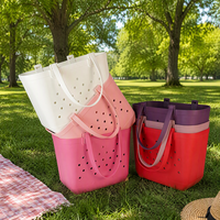 Sac de plage personnalisé en EVA, design ouvert, perforé, avec matériau EVA léger, idéal pour la piscine, les vacances, les voyages d'été