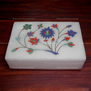 Boîte de rangement de bijoux en marbre de haute qualité travail de nacre pour la décoration approvisionnement mondial - Product Image 1