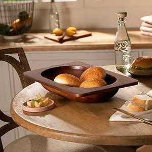 Cuenco de madera de mango ecológico, diseño japonés elegante para servir ensaladas y frutas para el hogar, hotel y fiesta, Decoración de mesa - Product Image 6