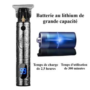 Tondeuse Électrique de Précision pour Barbe et Cheveux, Professionnelle, Rechargeable, Noire, Lame en Acier Inoxydable, IPX7, pour Camping-Car - Product Image 5