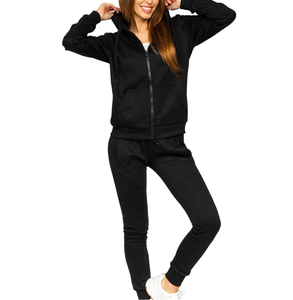 Vente en gros Survêtement Respirant en Coton pour Femmes Personnalisé Entraînement Sportif Jogging Costumes à Capuche 2 Pièces Ensemble Uni Solide Gym - Product Image 1