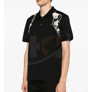 Nouveau design Polo à broderie pour hommes évacuant l'humidité Meilleure vente T-shirt polo à broderie surdimensionné pour hommes fabriqué dans la meilleure qualité - Product Image 2