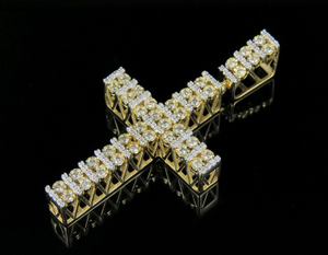 Unisex <b>Silver</b> Moissanite Diamond <b>Cross</b> Pendant Gold Plating Hip Hop Style Religious Iced Out Jewelry - Product Image 3