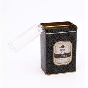 75x100x150mm patrón geométrico dorado Cierre de alambre de estaño tapa transparente fondo negro herramienta de almacenamiento de Metal para organización - Product Image 3