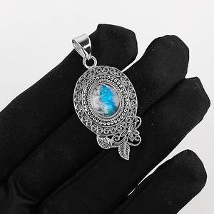 925 เงินสเตอร์ลิงมูนสโตนรูปไข่สีฟ้าสร้อยคออัญมณีที่สมบูรณ์แบบงานแต่งงานของขวัญสําหรับความรัก 925 ประทับตราเครื่องประดับ - Product Image 2