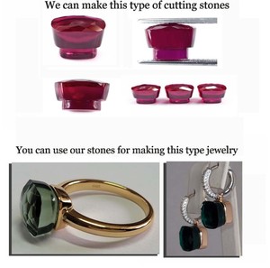 ที่มีความเงาสูง12มิลลิเมตรเพชรพลอยสวิสสีฟ้าบุษราคัมไฮโดรควอตซ์หมอนอิงแบบเหลี่ยมเพชรพลอยหลวมตัดสำหรับการทำเครื่องประดับ - Product Image 5