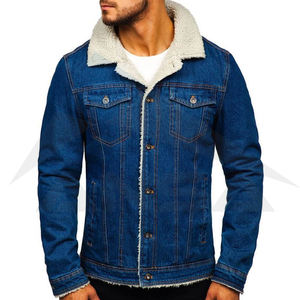 Veste en jean à manches longues de qualité pour hommes Vestes respirantes grande taille en gros - Product Image 4
